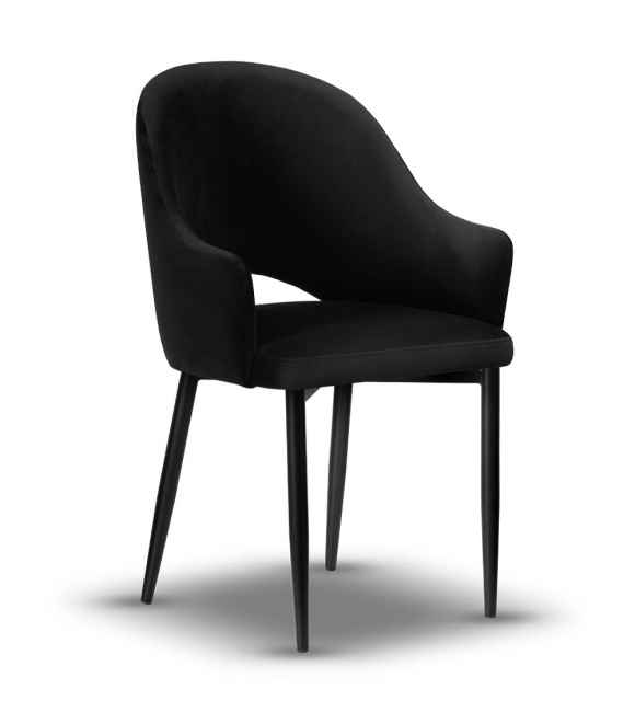 krzesło z podłokietnikiem do salonu GLORIA noga czarna
