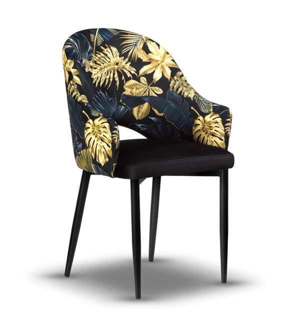 krzesło z podłokietnikiem do salonu GLORIA noga czarna