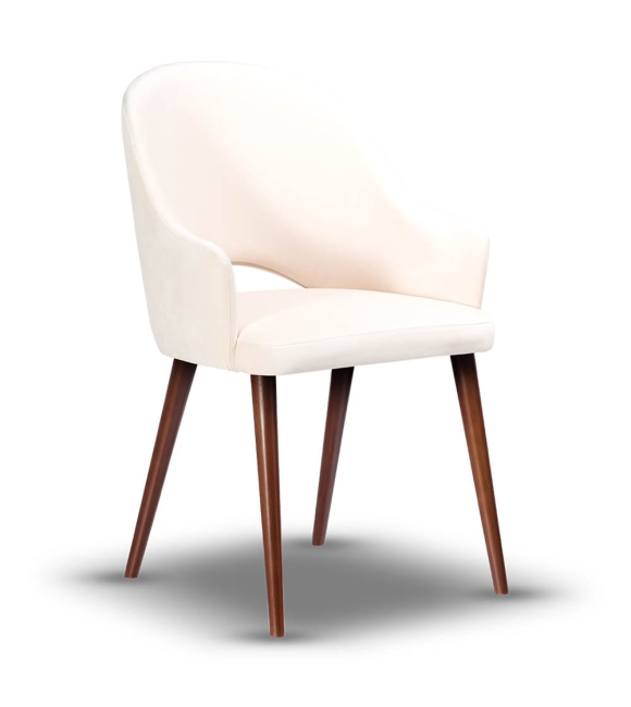 krzesło z podłokietnikiem do jadalni GLORIA noga drewniana