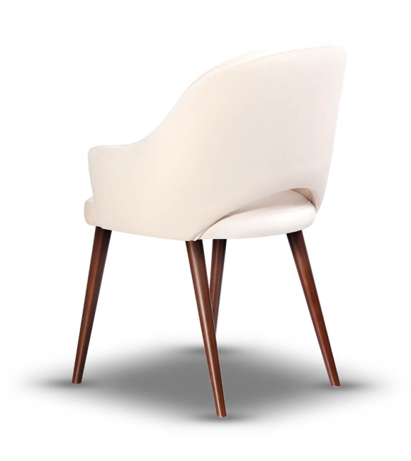 krzesło z podłokietnikiem do jadalni GLORIA noga drewniana