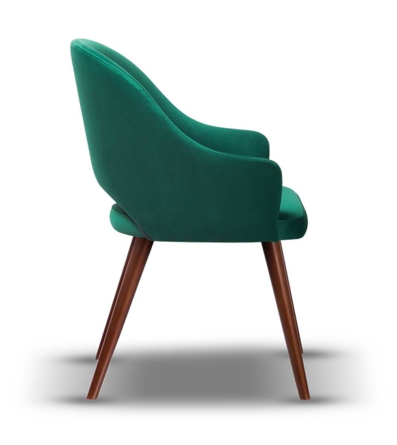 krzesło z podłokietnikiem do jadalni GLORIA noga drewniana