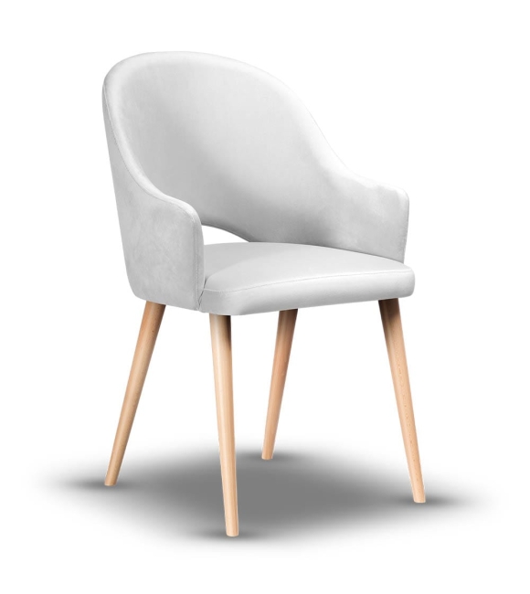 krzesło z podłokietnikiem do jadalni GLORIA noga drewniana