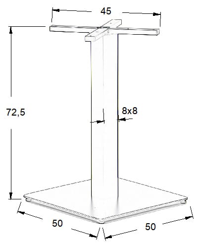 podstawa do stolika SH-3002-6/P polerowana - 50x50 cm