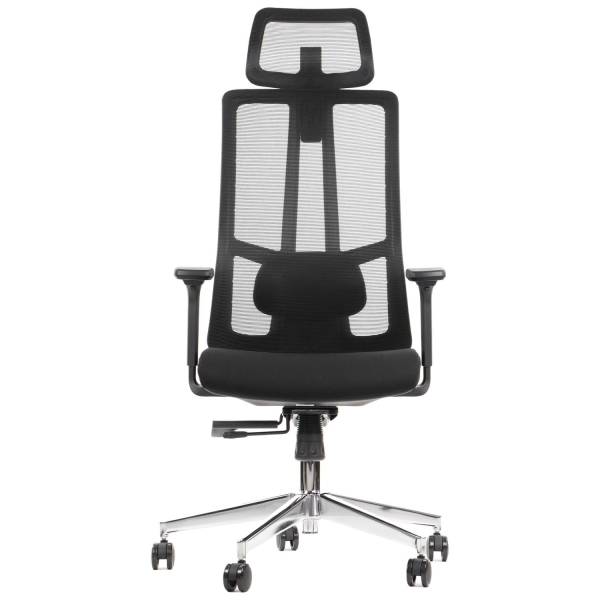 fotel ergonomiczny AKCENT czarny podstawa chrom