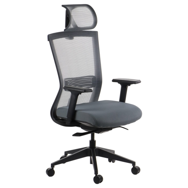 Fotel ergonomiczny HOPE z mechanizmem samoważącym szary
