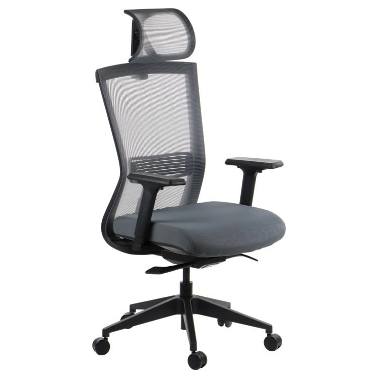 Fotel ergonomiczny HOPE z mechanizmem samoważącym szary