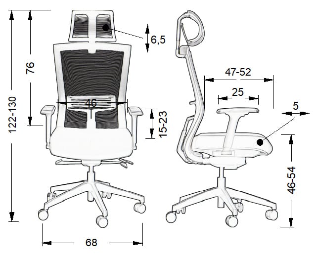 Fotel ergonomiczny HOPE z mechanizmem samoważącym szary