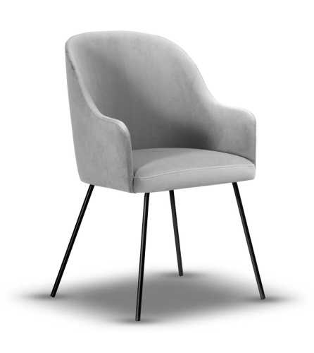 krzesło tapicerowane z podłokietnikiem AMY-2 noga cienka czarna