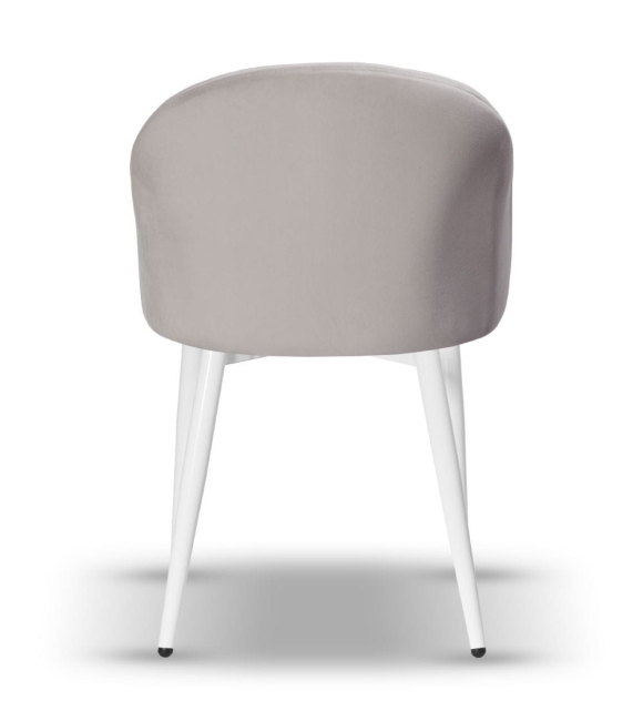 Krzesło Welurowe SOUL jasny szary noga biała